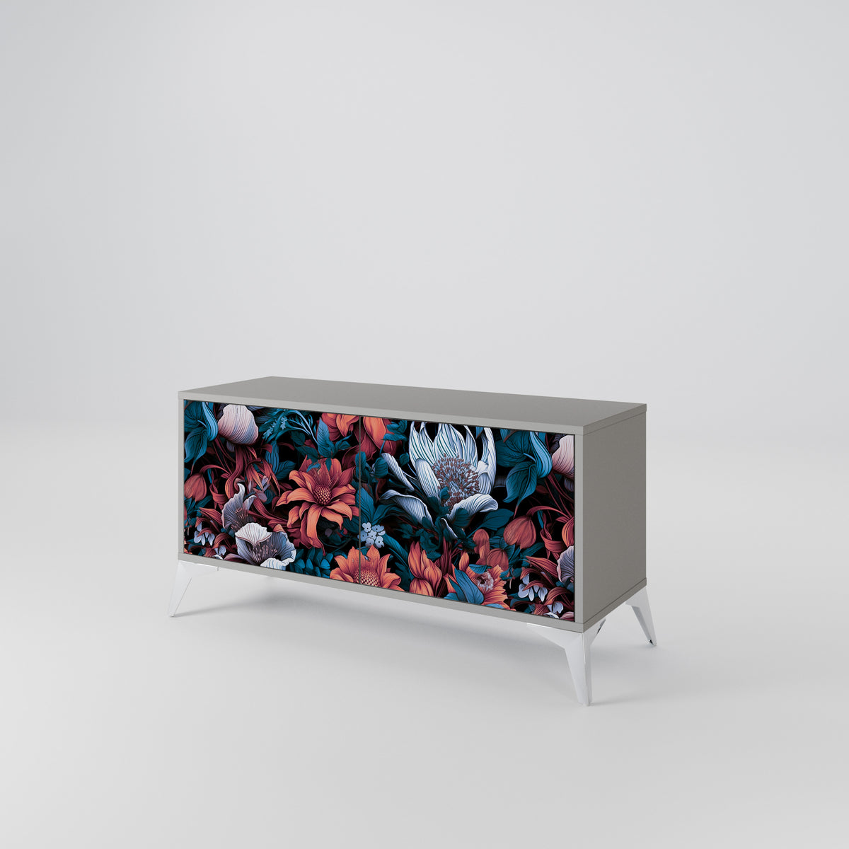 ETHEREAL BLOSSOMS Mueble de TV Compacto de 2 puertas