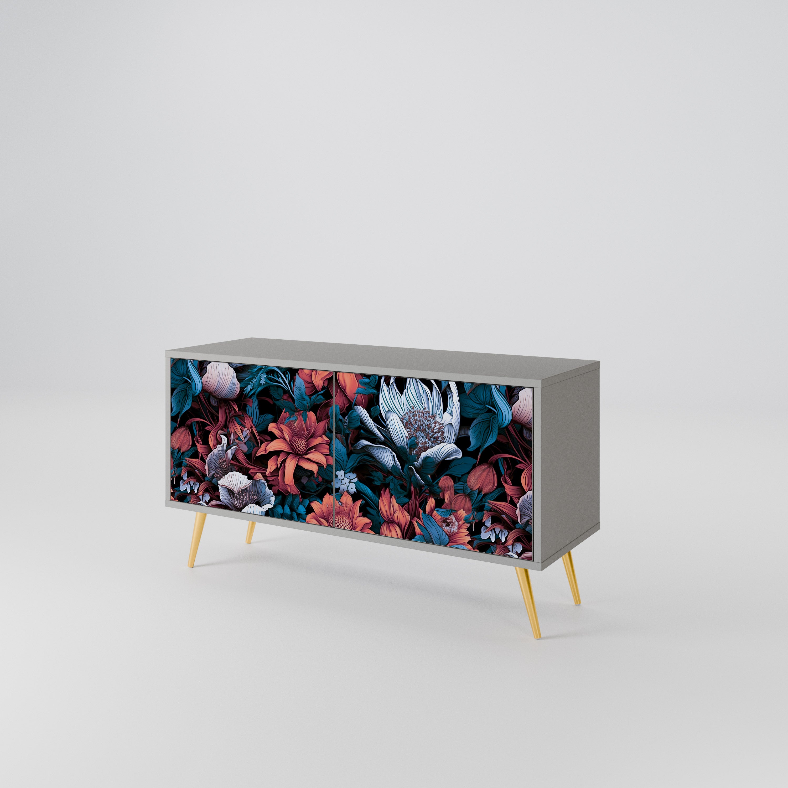 ETHEREAL BLOSSOMS Mueble de TV Compacto de 2 puertas