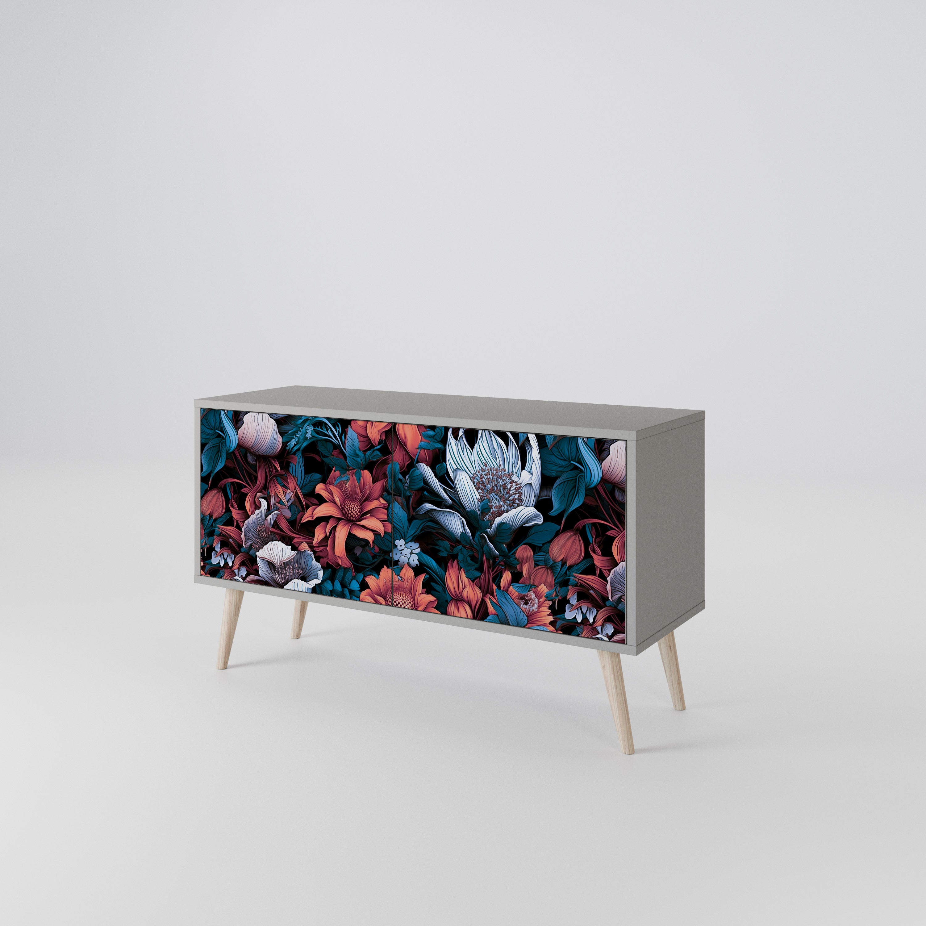 ETHEREAL BLOSSOMS Mueble de TV Compacto de 2 puertas
