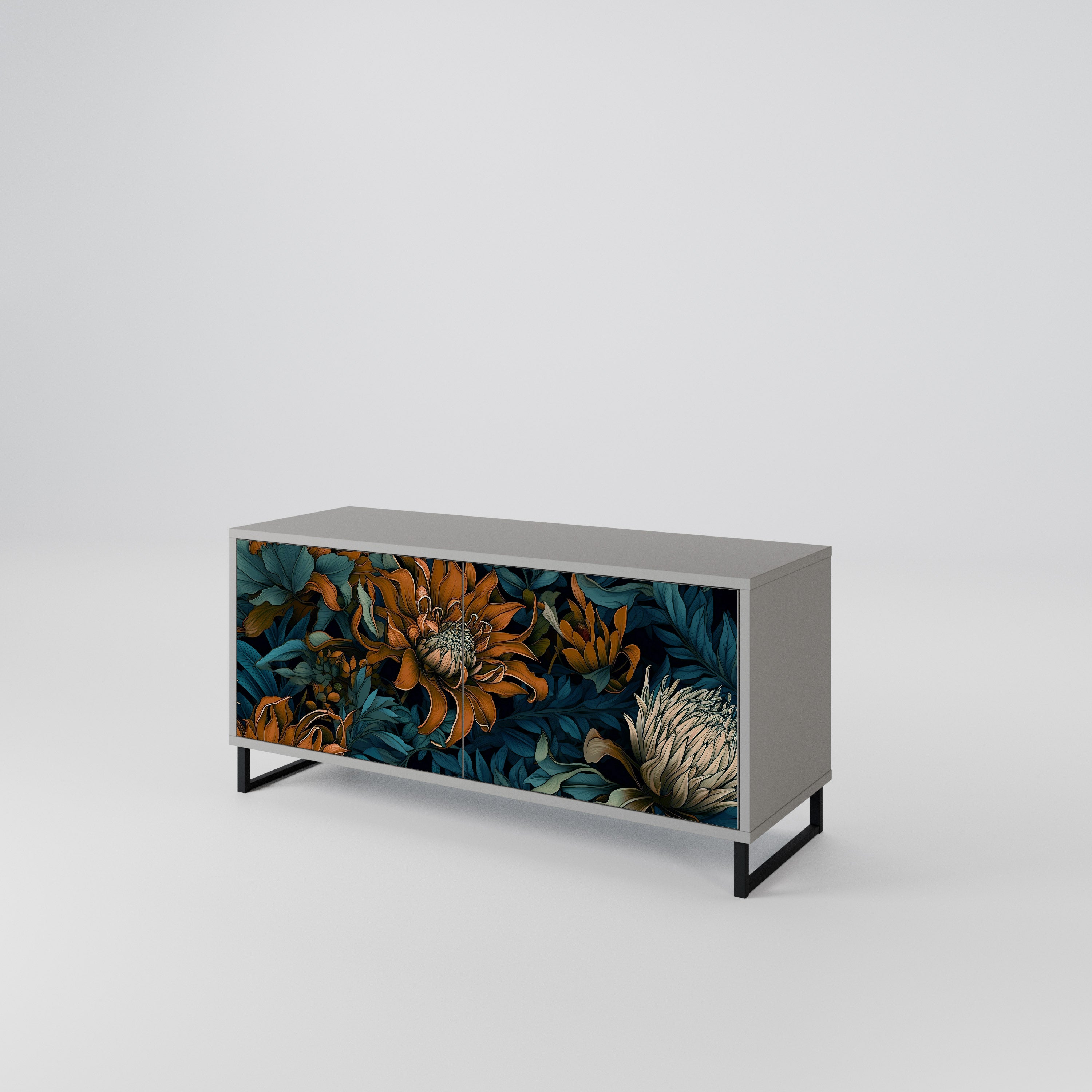 MORNING BLOOM Mueble de TV Compacto de 2 puertas