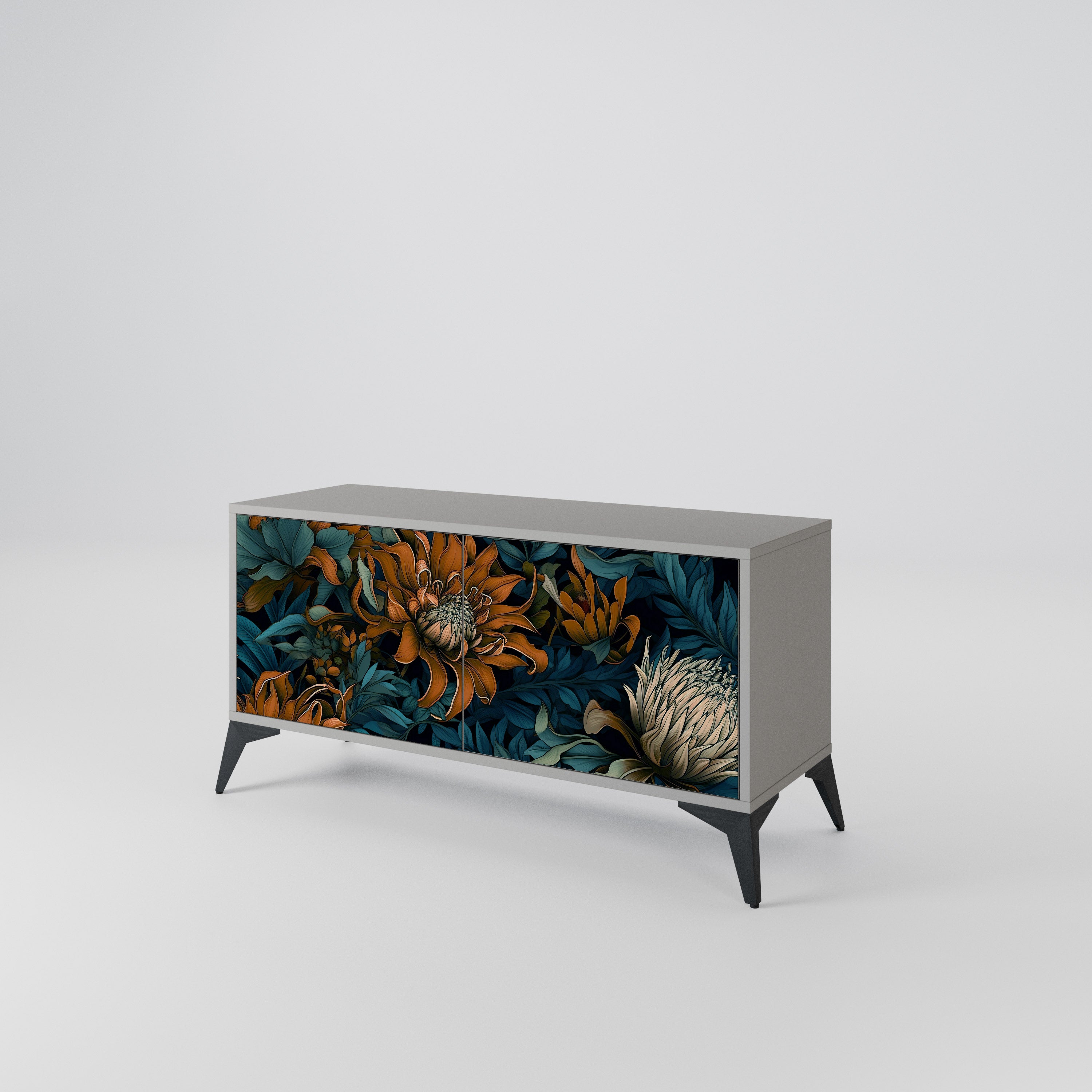 MORNING BLOOM Mueble de TV Compacto de 2 puertas