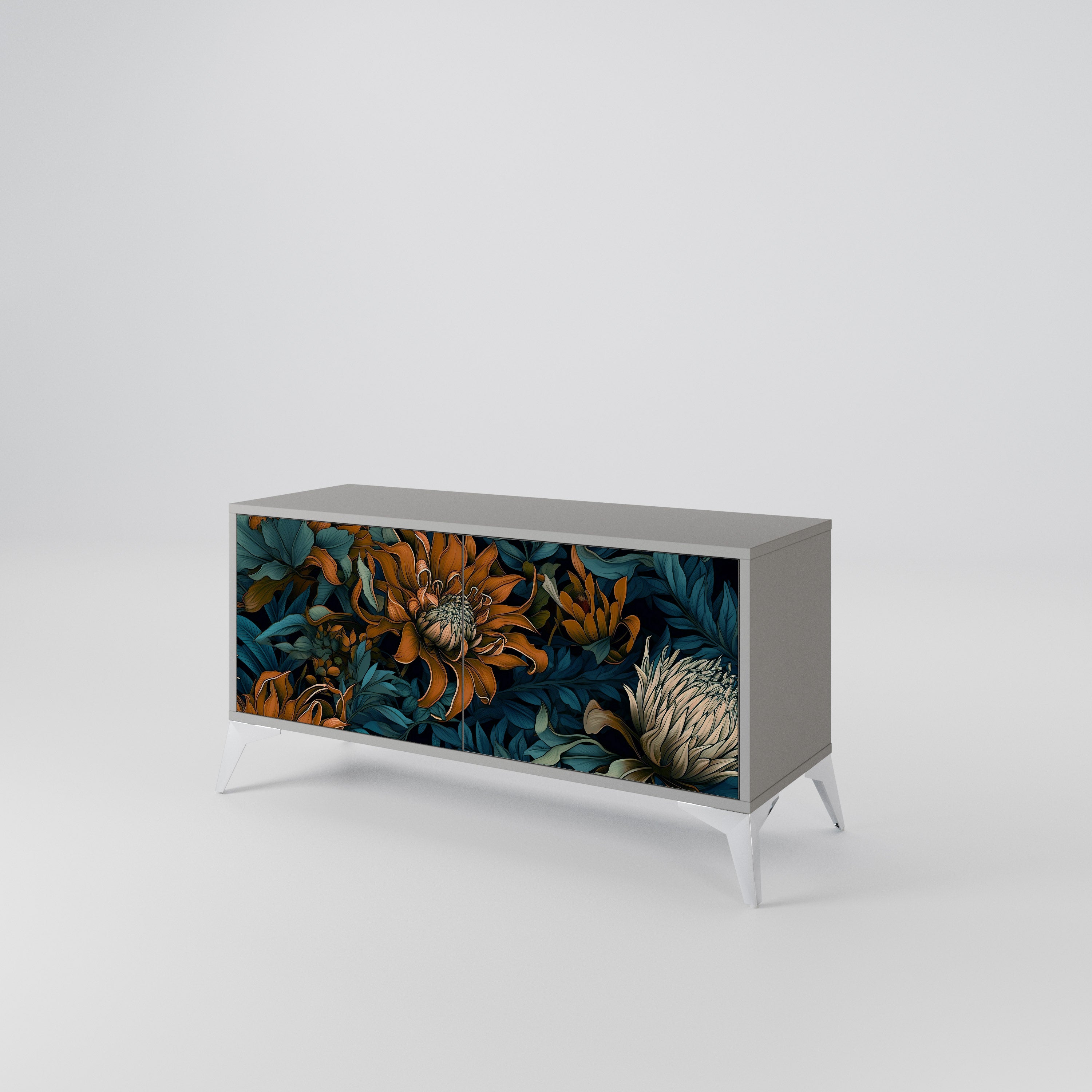 MORNING BLOOM Mueble de TV Compacto de 2 puertas