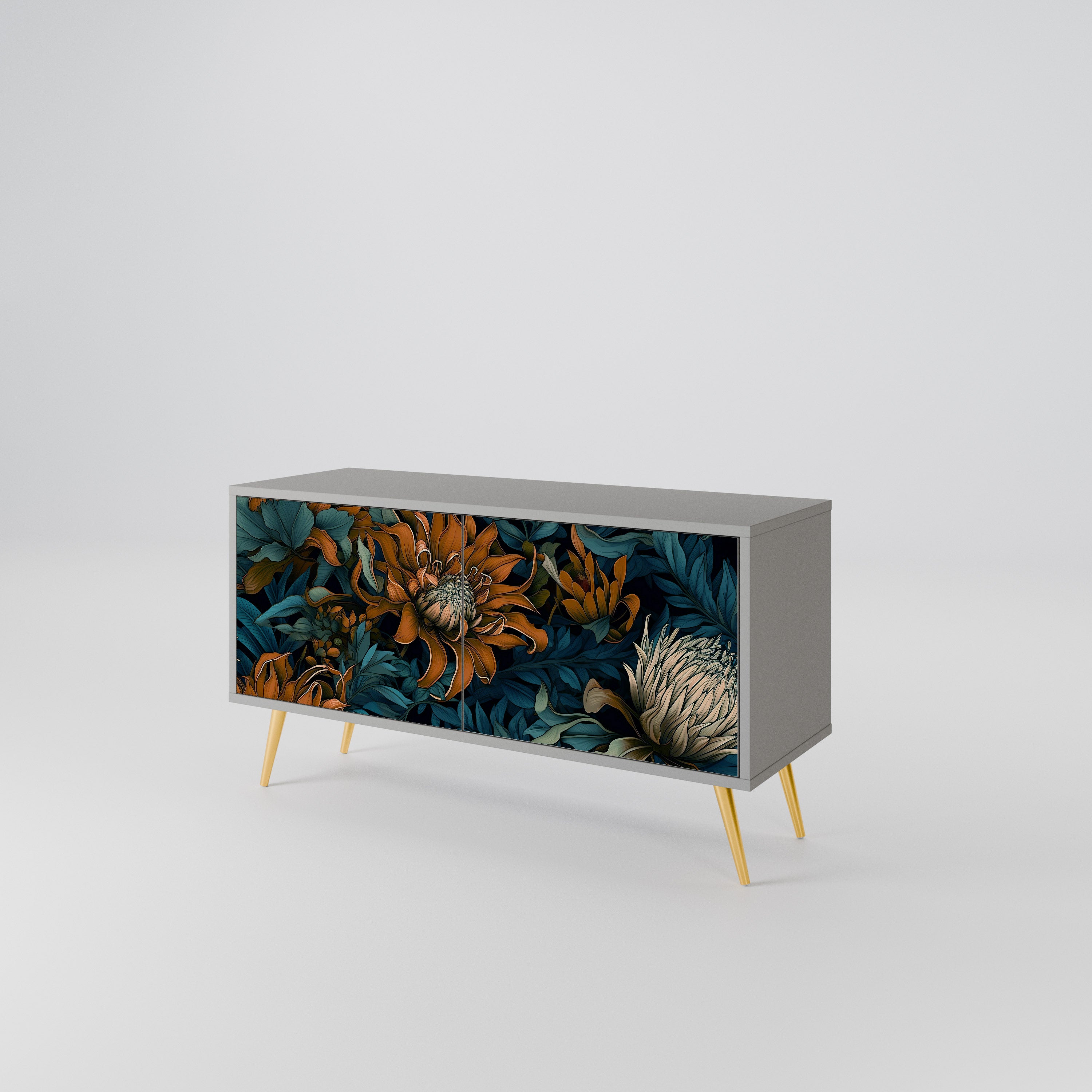 MORNING BLOOM Mueble de TV Compacto de 2 puertas