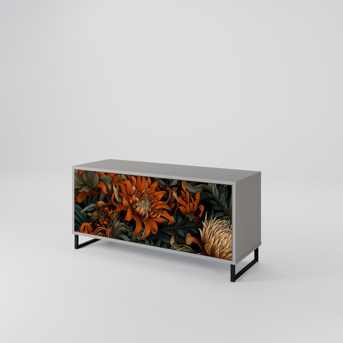DAWN BLOOM Mueble de TV Compacto de 2 puertas