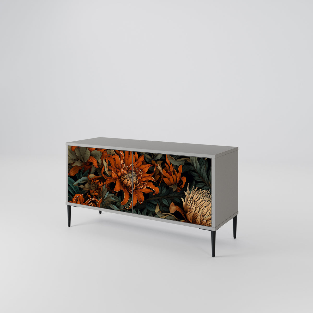 DAWN BLOOM Mueble de TV Compacto de 2 puertas