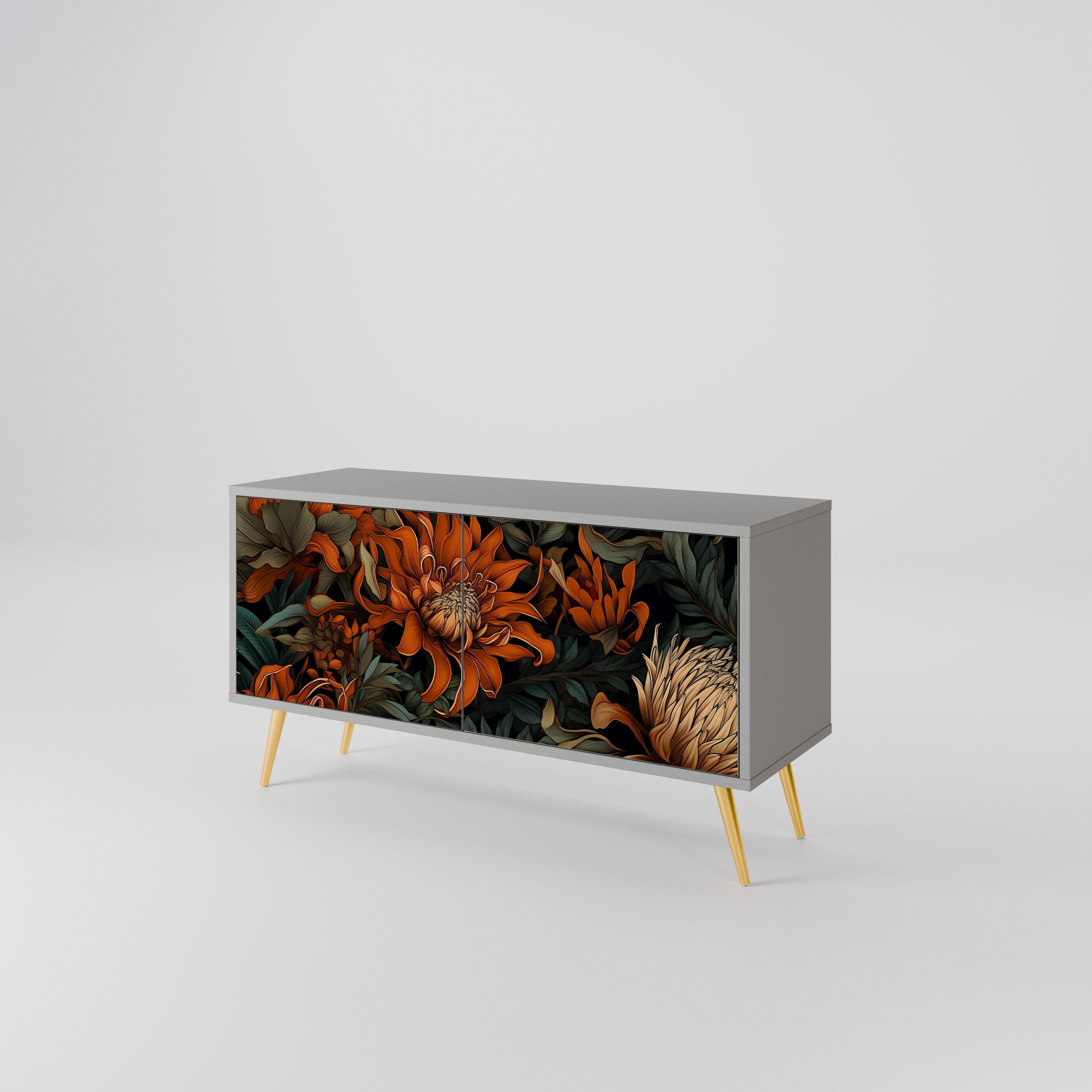 DAWN BLOOM Mueble de TV Compacto de 2 puertas