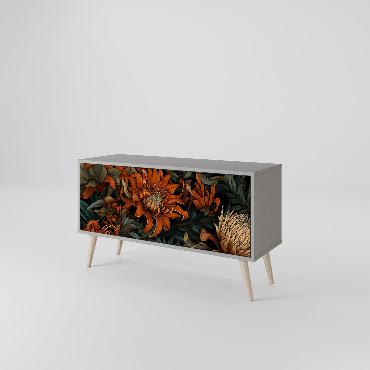 DAWN BLOOM Mueble de TV Compacto de 2 puertas