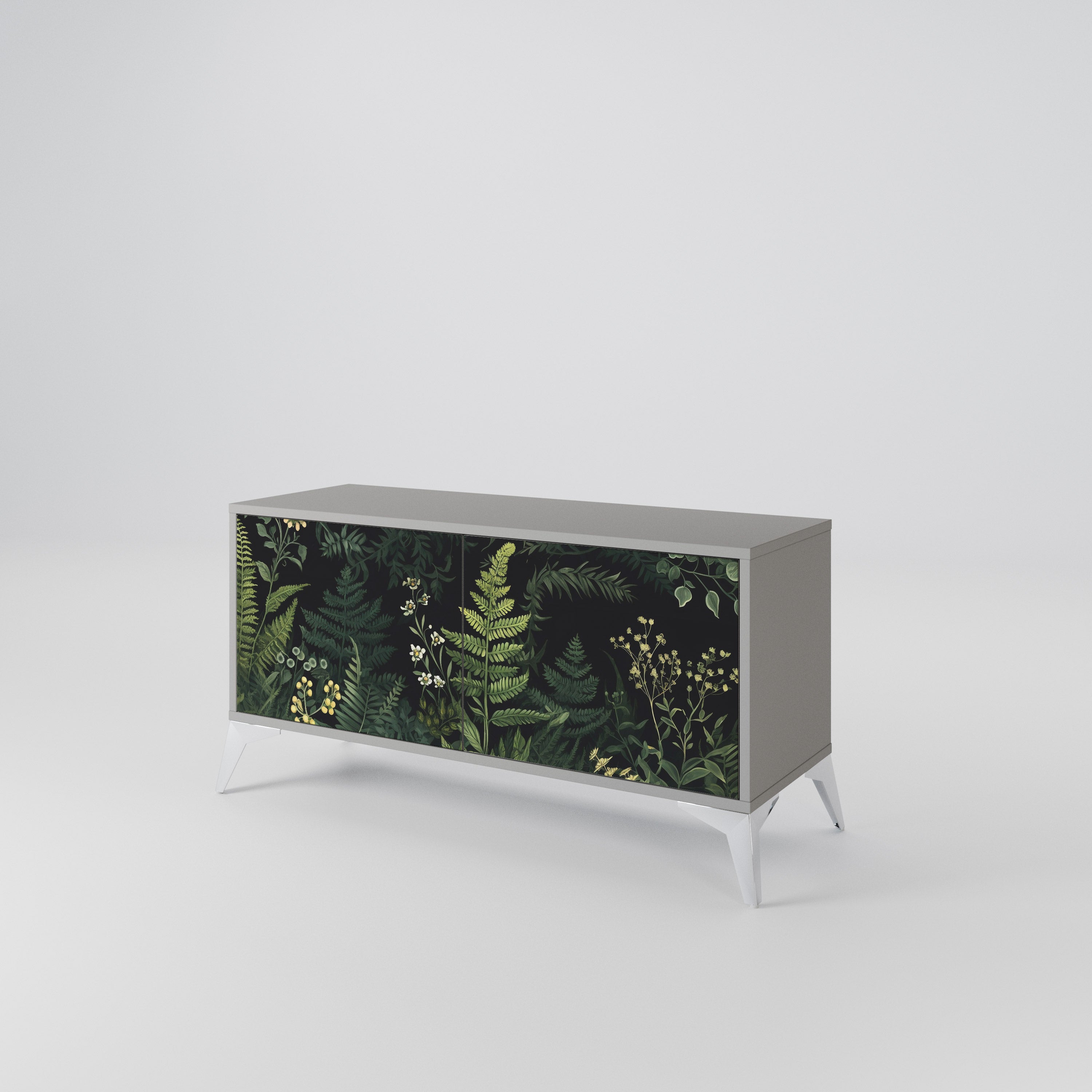 FERN FLOWERS Mueble de TV Compacto de 2 puertas