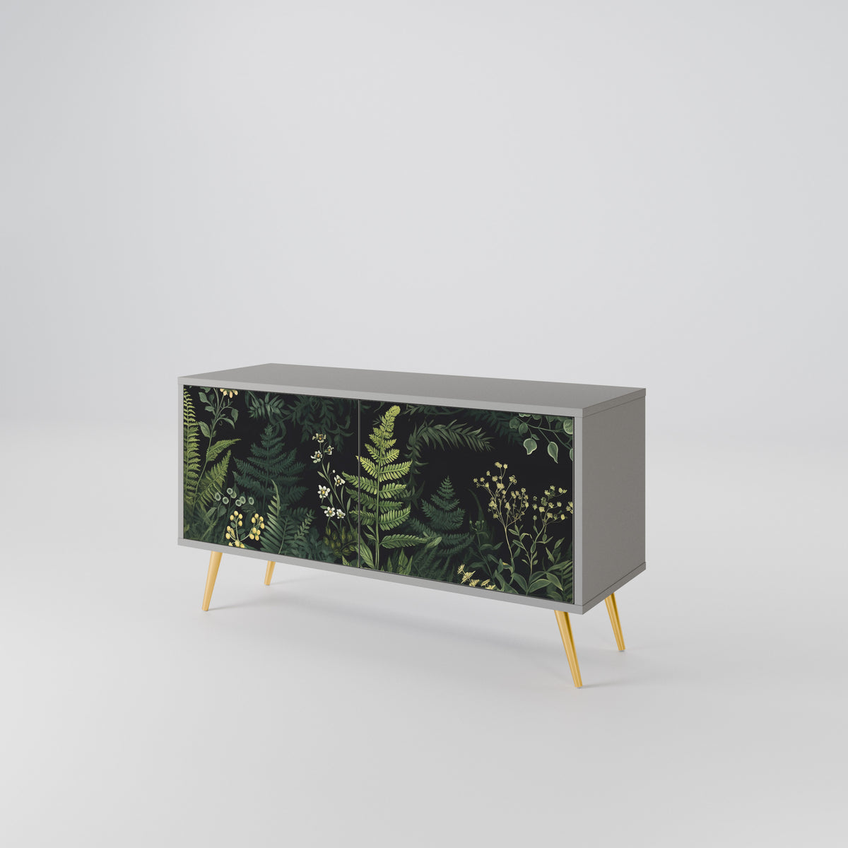 FERN FLOWERS Mueble de TV Compacto de 2 puertas