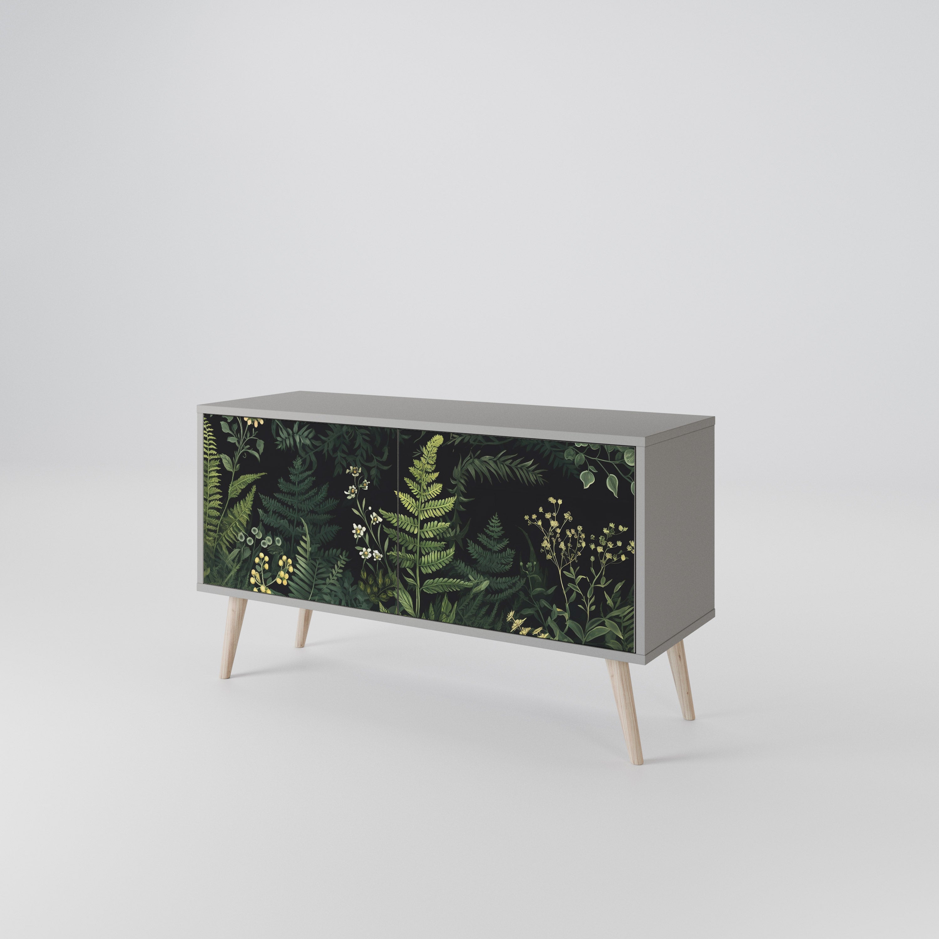 FERN FLOWERS Mueble de TV Compacto de 2 puertas