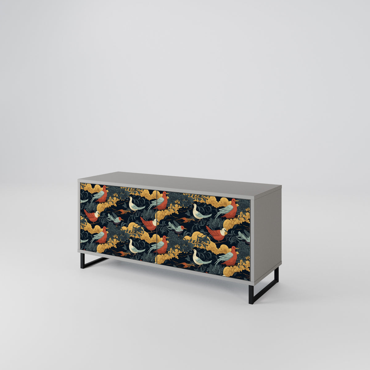 FOWLY DAZE Mueble de TV Compacto de 2 puertas