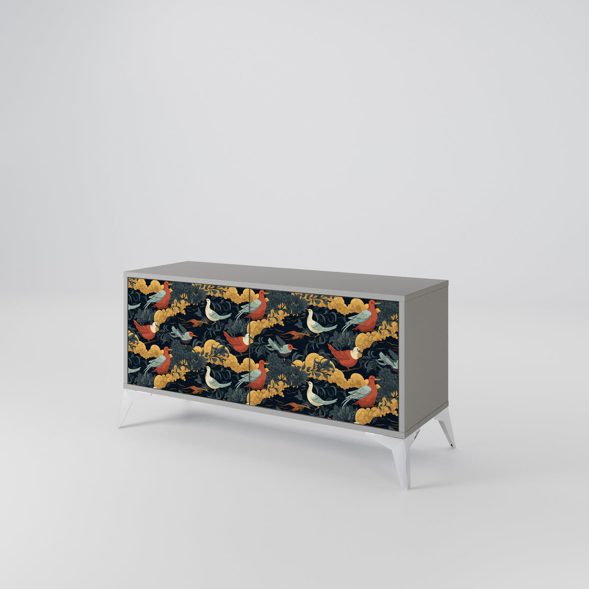 FOWLY DAZE Mueble de TV Compacto de 2 puertas