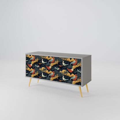 FOWLY DAZE Mueble de TV Compacto de 2 puertas