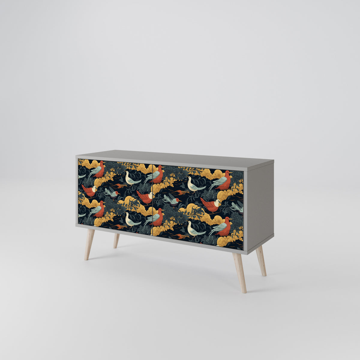 FOWLY DAZE Mueble de TV Compacto de 2 puertas