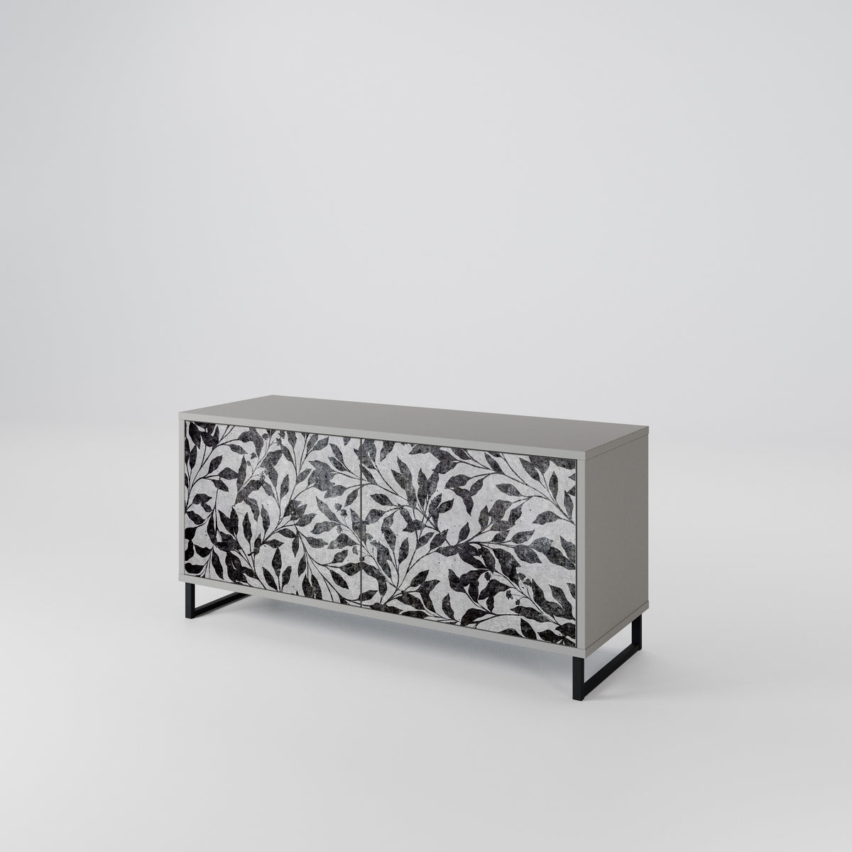 CHARCOAL SPROUT Mueble de TV Compacto de 2 puertas
