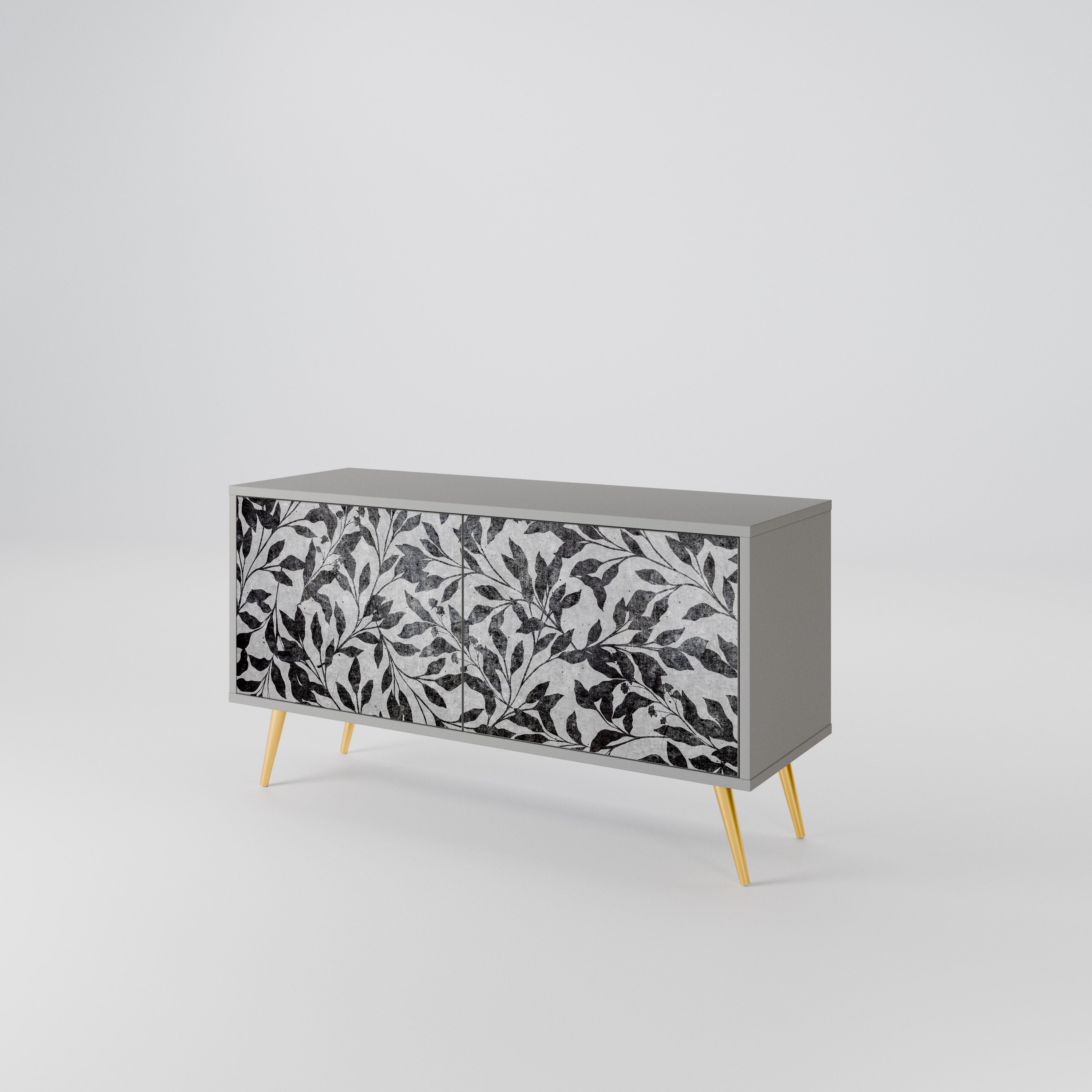 CHARCOAL SPROUT Mueble de TV Compacto de 2 puertas