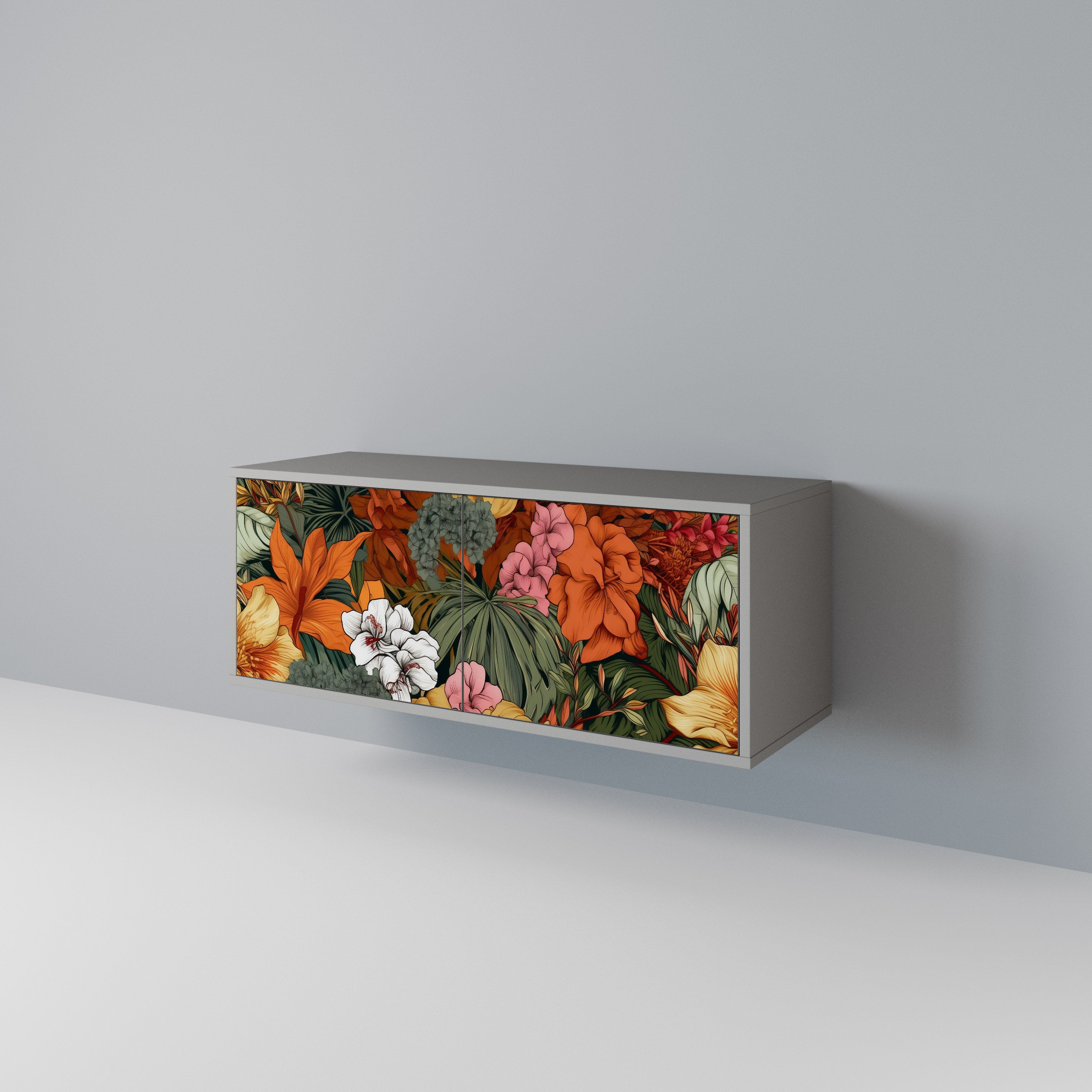 RADIANT FLORA Mueble de TV Compacto de 2 puertas