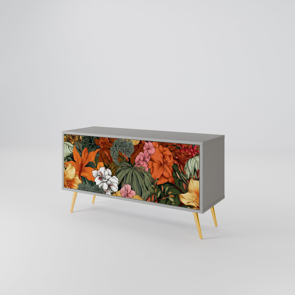 RADIANT FLORA Mueble de TV Compacto de 2 puertas
