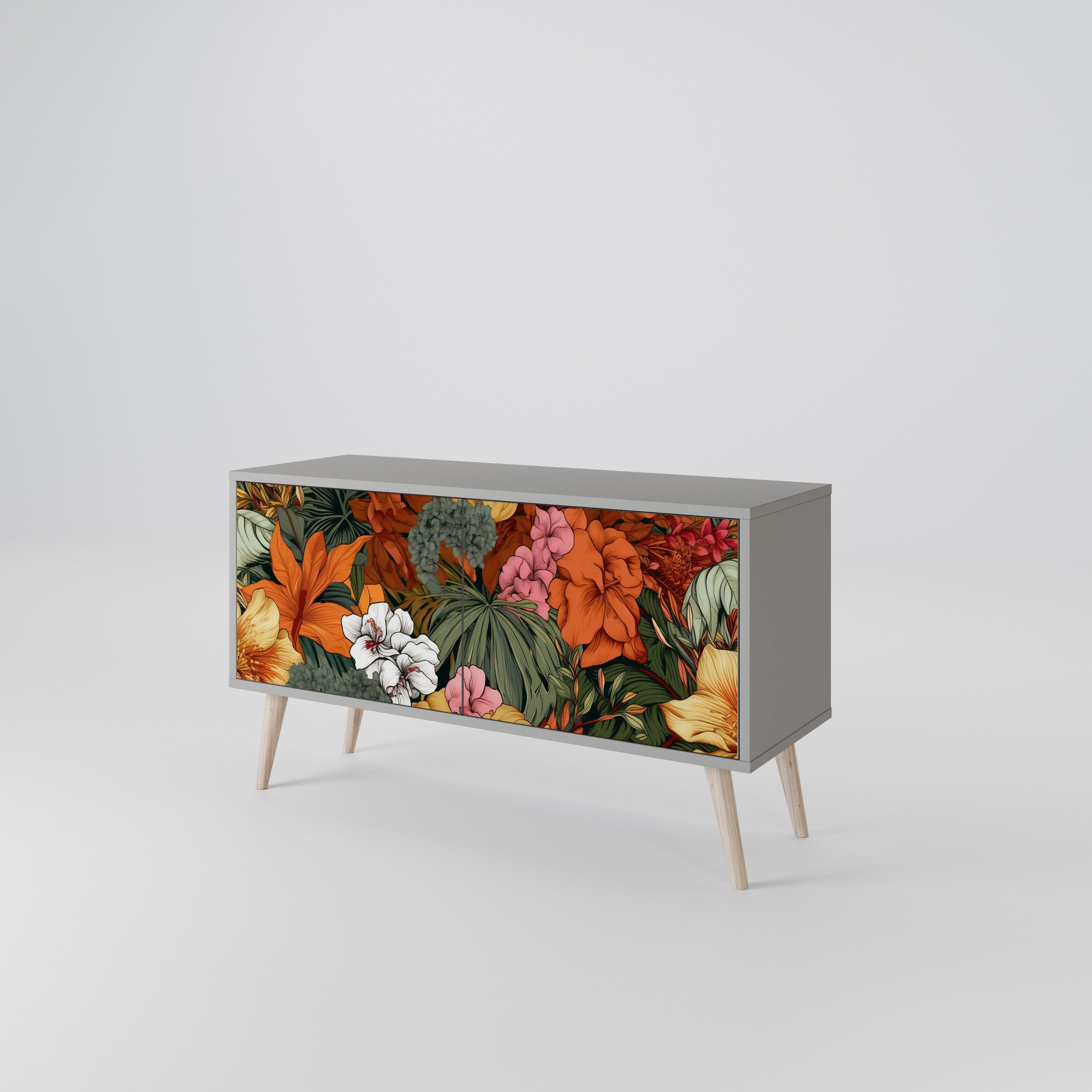 RADIANT FLORA Mueble de TV Compacto de 2 puertas