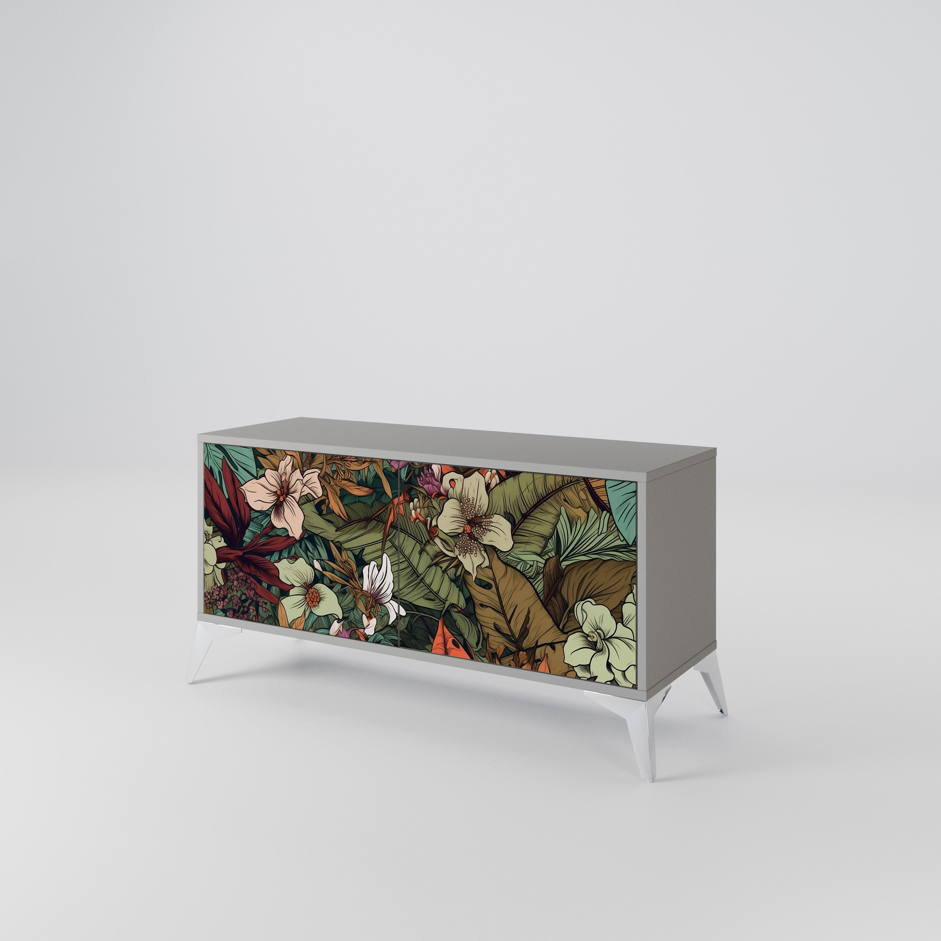 BOTANICAL EMERGENCE Mueble de TV Compacto de 2 puertas