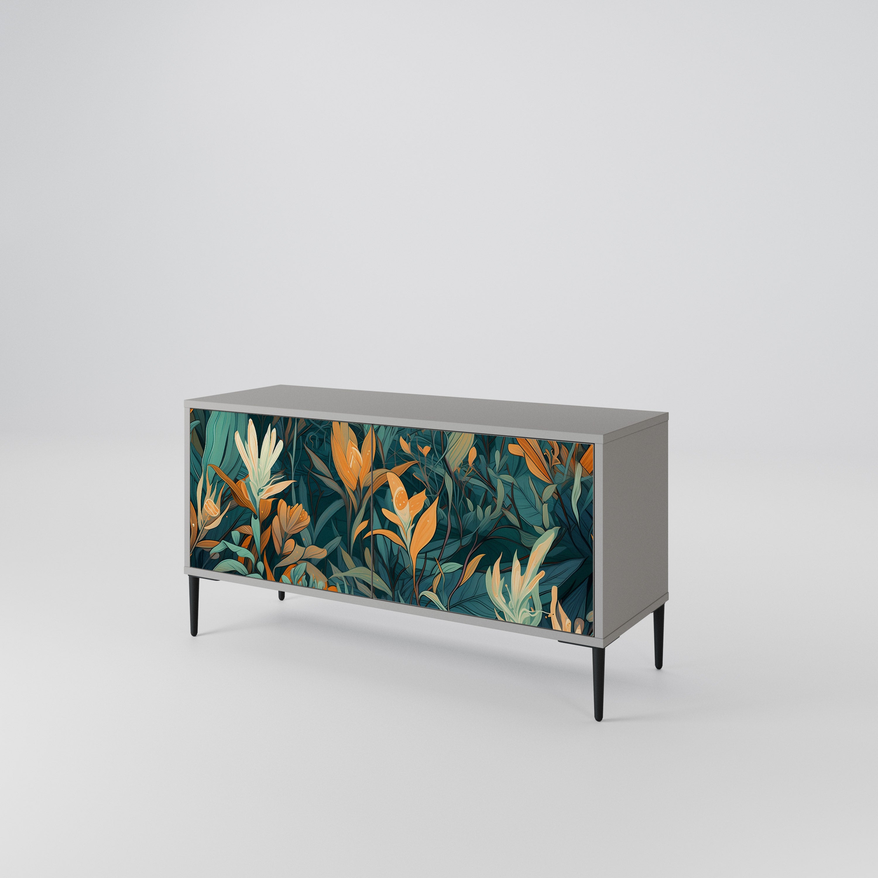 FLORAL SERENITY Mueble de TV Compacto de 2 puertas