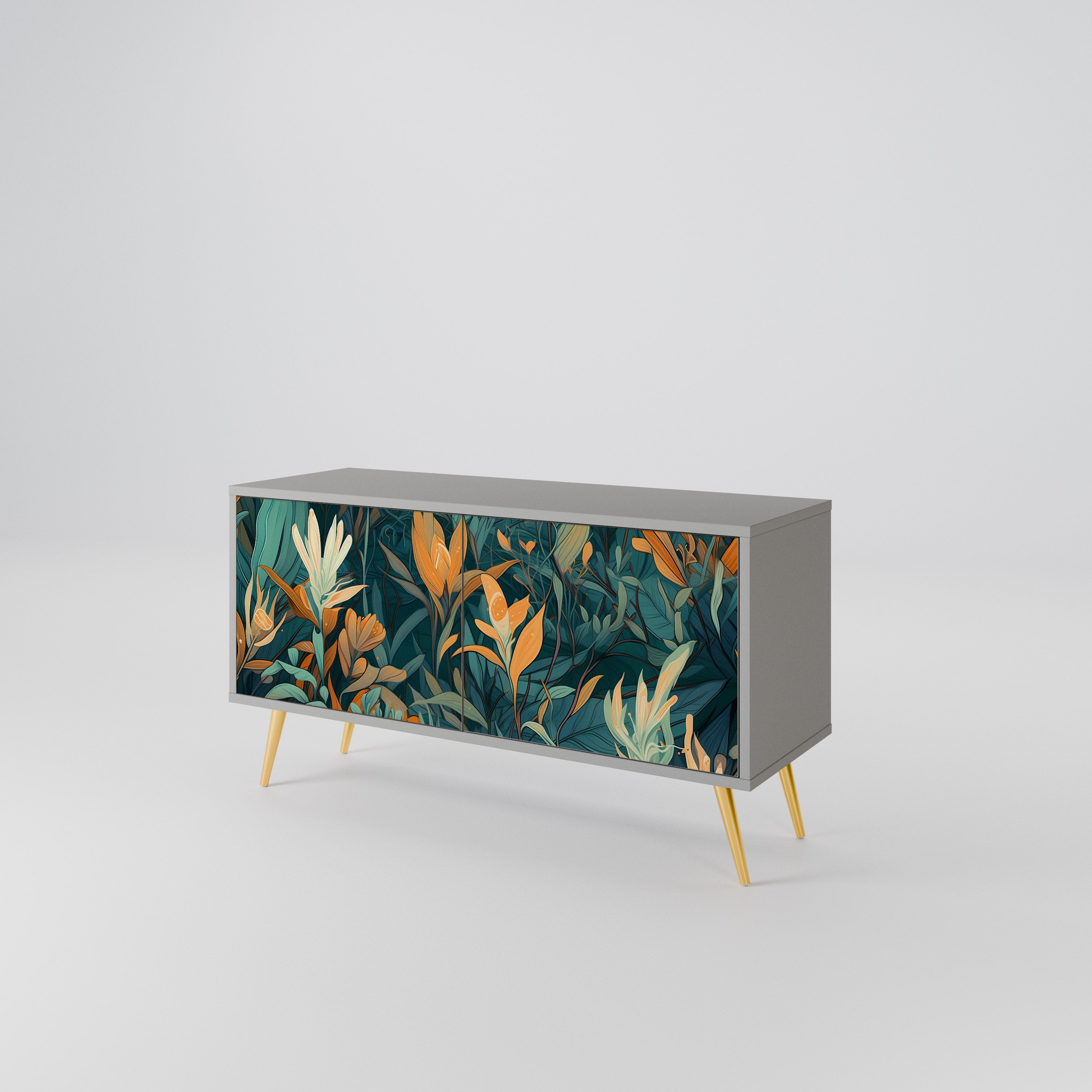 FLORAL SERENITY Mueble de TV Compacto de 2 puertas
