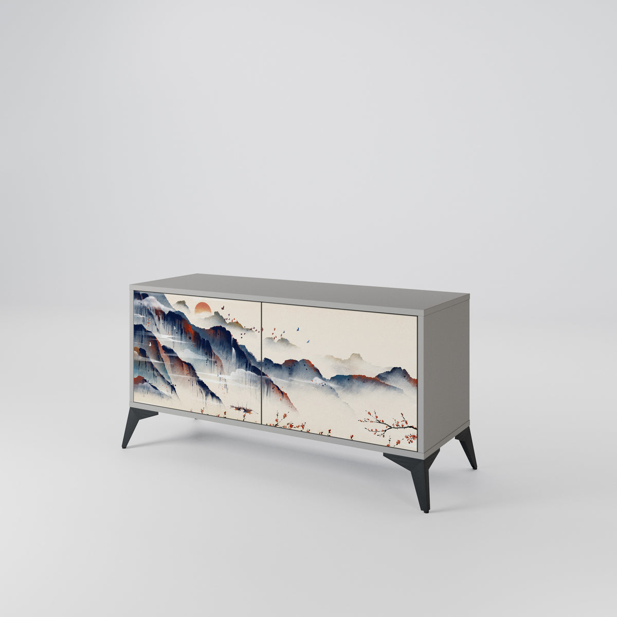 JAPANESE LANDSCAPE Mueble de TV Compacto de 2 puertas