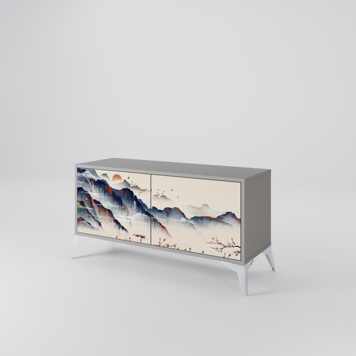 JAPANESE LANDSCAPE Mueble de TV Compacto de 2 puertas