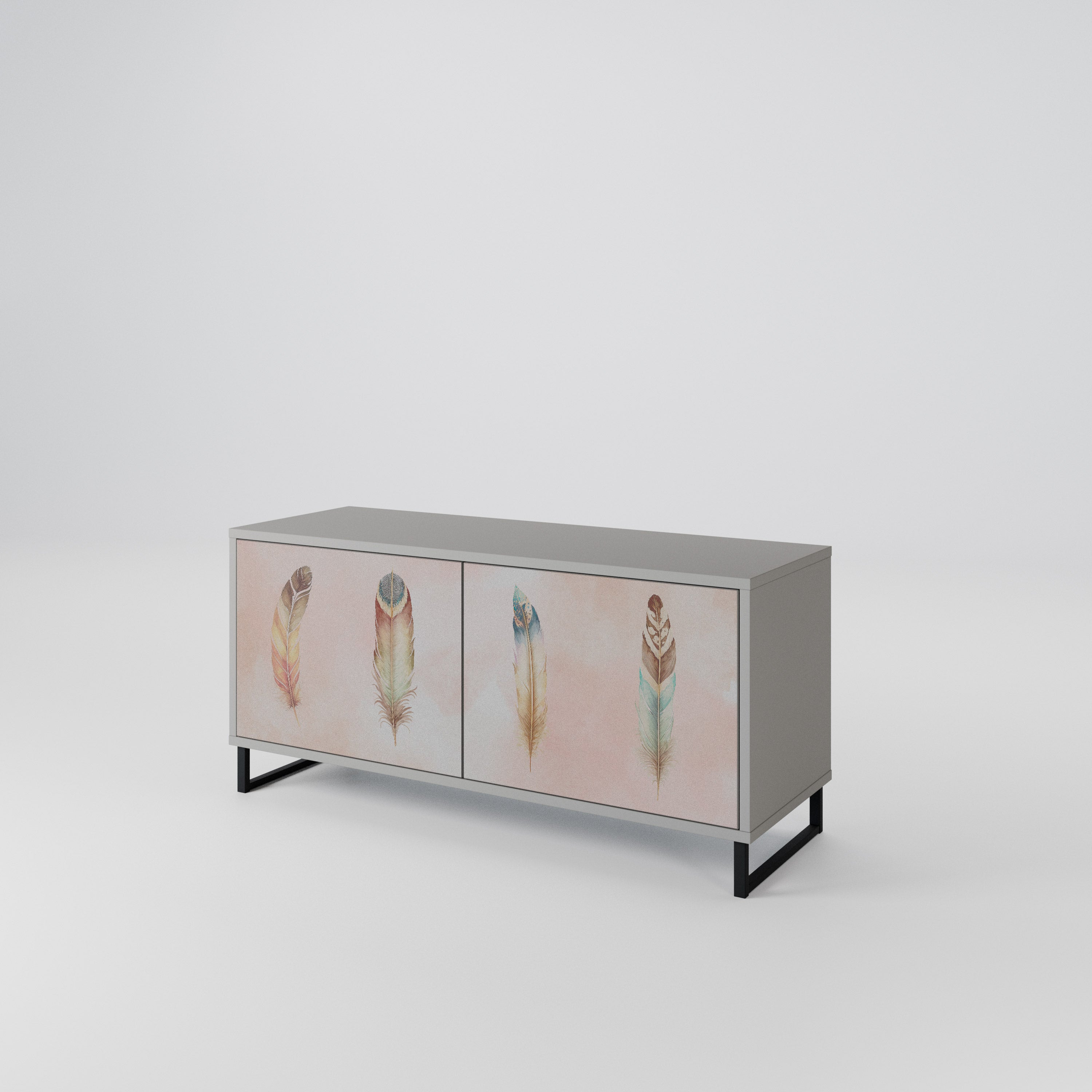 THE DELIQUESCE Mueble de TV Compacto de 2 puertas