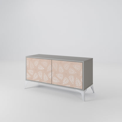 LEAVES ON BEIGE Mueble de TV Compacto de 2 puertas