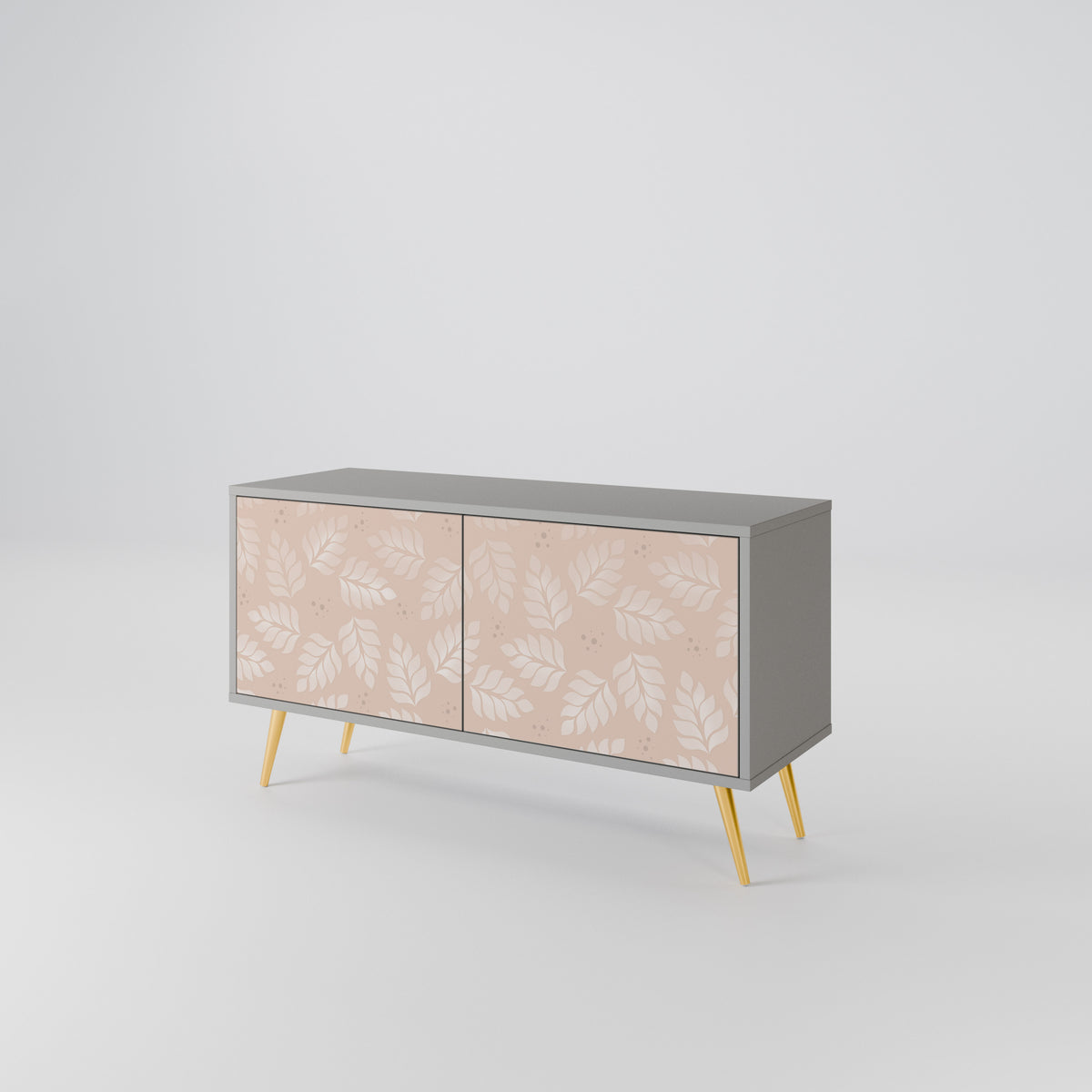LEAVES ON BEIGE Mueble de TV Compacto de 2 puertas
