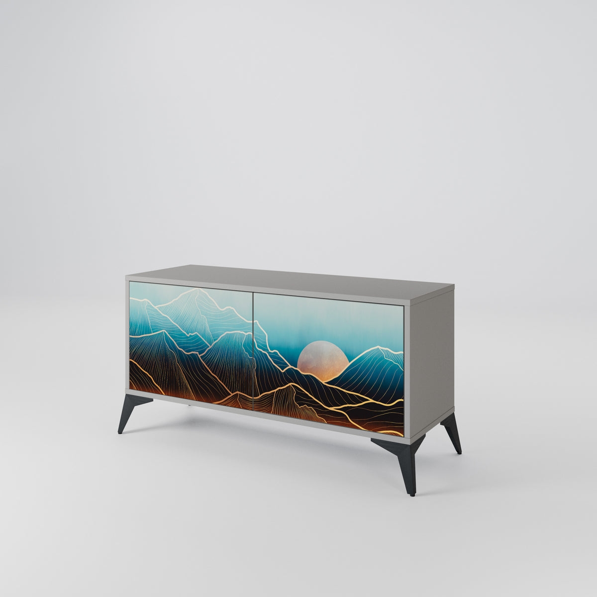 LUNAR SECRETS Mueble de TV Compacto de 2 puertas