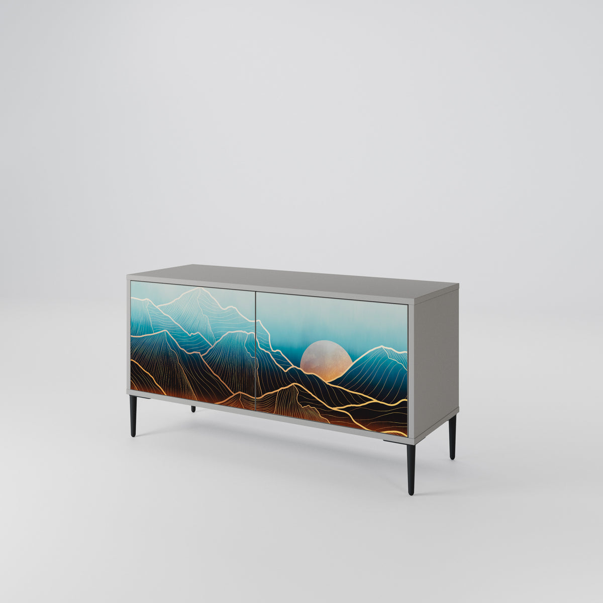 LUNAR SECRETS Mueble de TV Compacto de 2 puertas