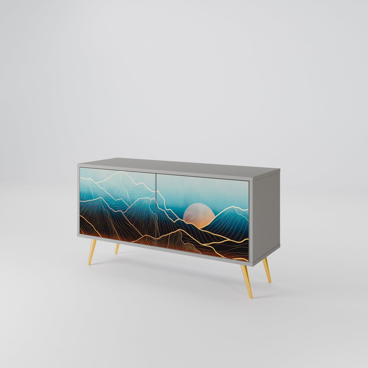 LUNAR SECRETS Mueble de TV Compacto de 2 puertas