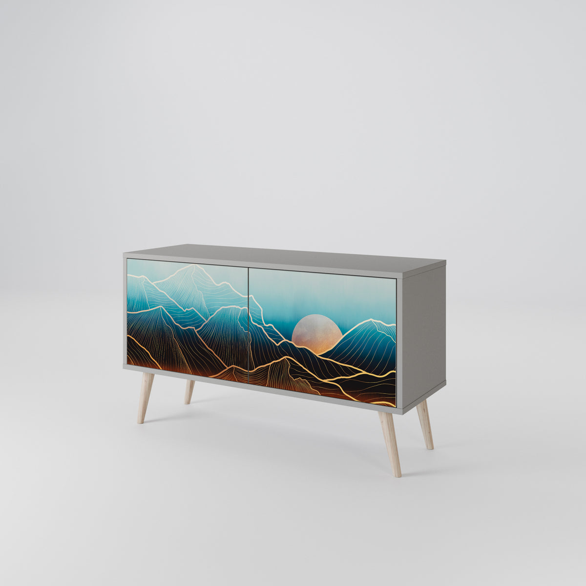 LUNAR SECRETS Mueble de TV Compacto de 2 puertas