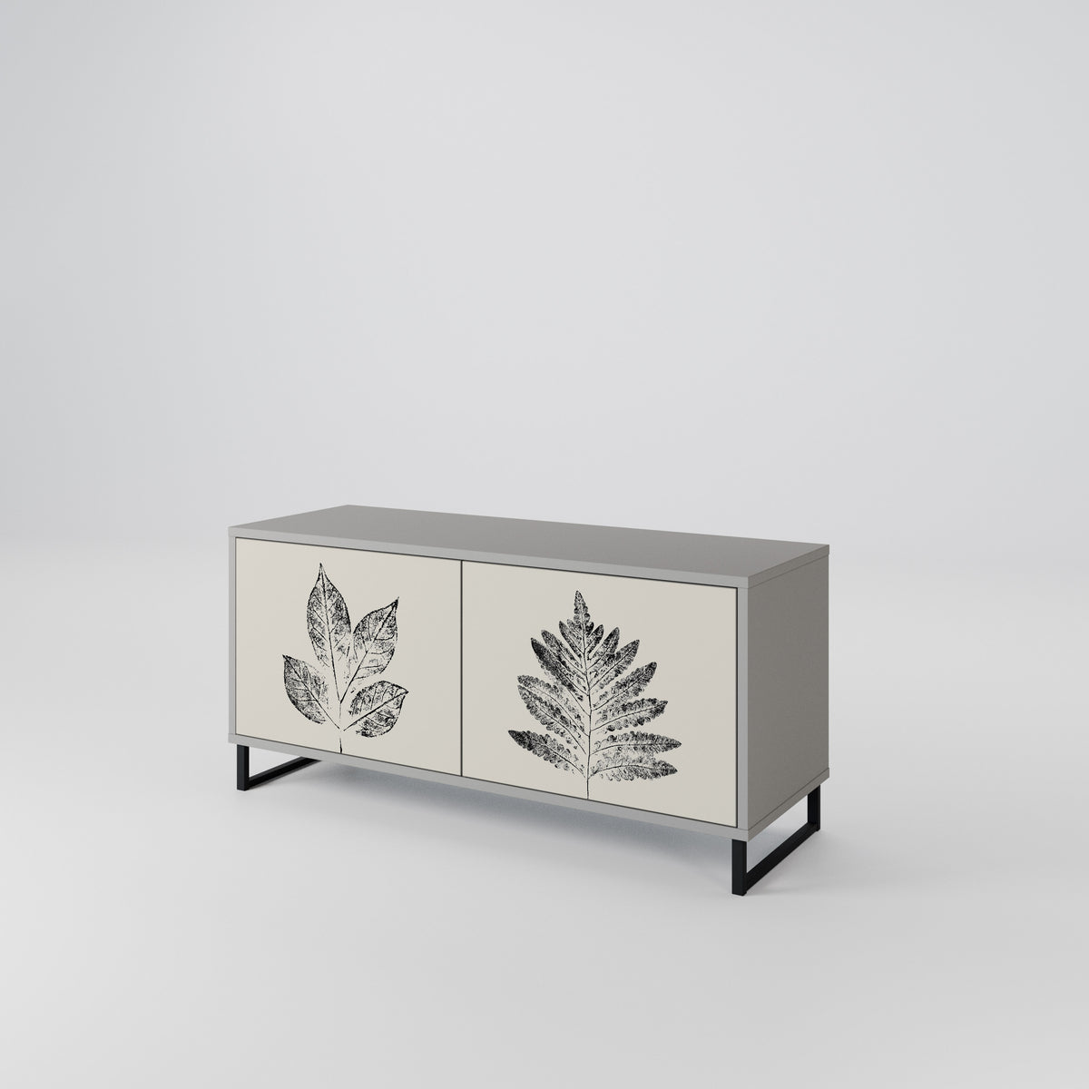 LEAFY STAMPS Mueble de TV Compacto de 2 puertas