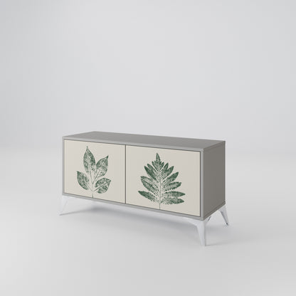 GREEN LEAFY STAMPS Mueble de TV Compacto de 2 puertas