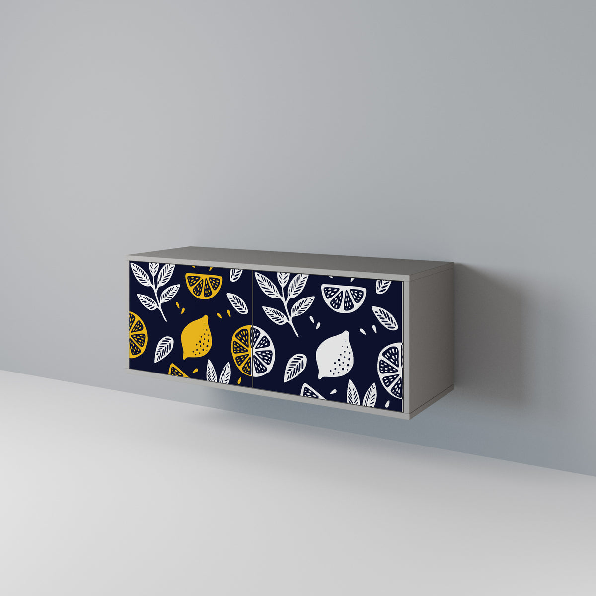 CITRUS BLACK AND WHITE Mueble de TV Compacto de 2 puertas