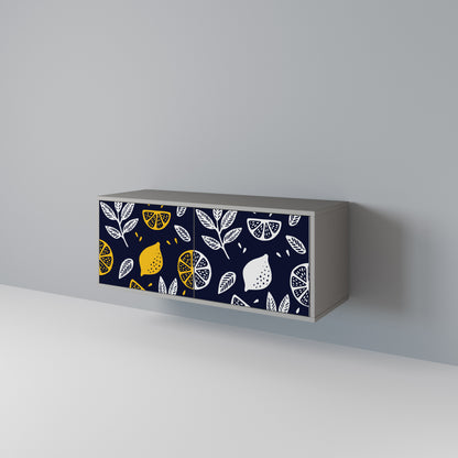 CITRUS BLACK AND WHITE Mueble de TV Compacto de 2 puertas