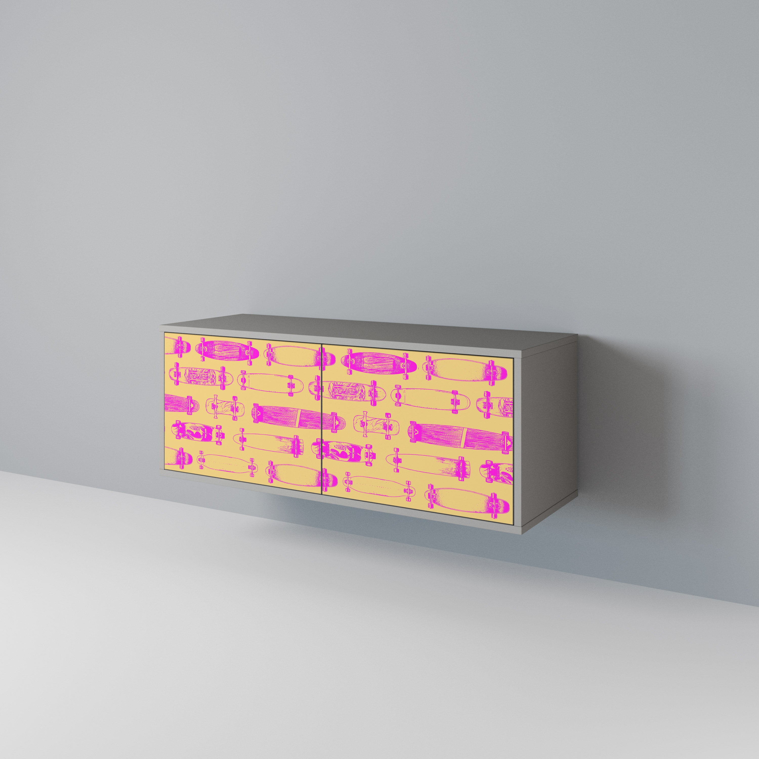 SKATEBOARD ARTISTRY Compact 2-Door TV Cabinet