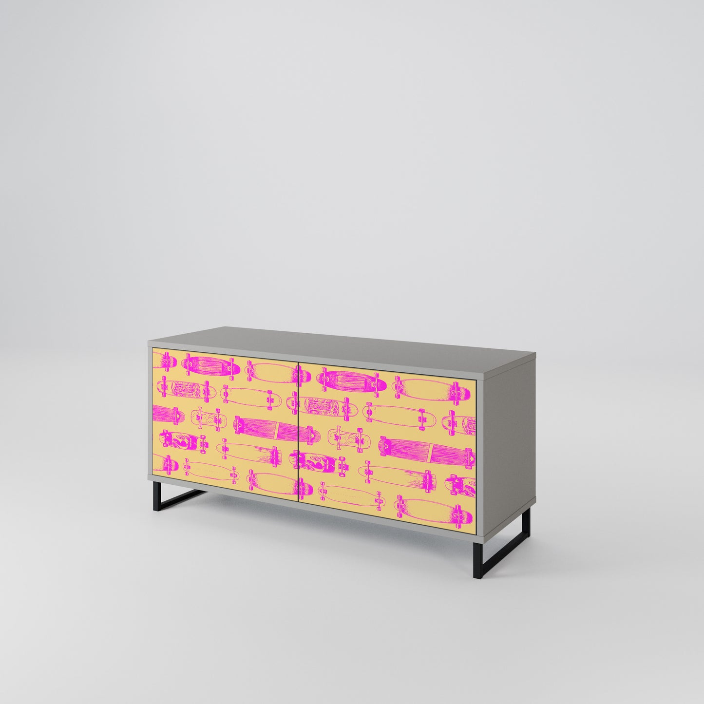 SKATEBOARD ARTISTRY Mueble de TV Compacto de 2 puertas