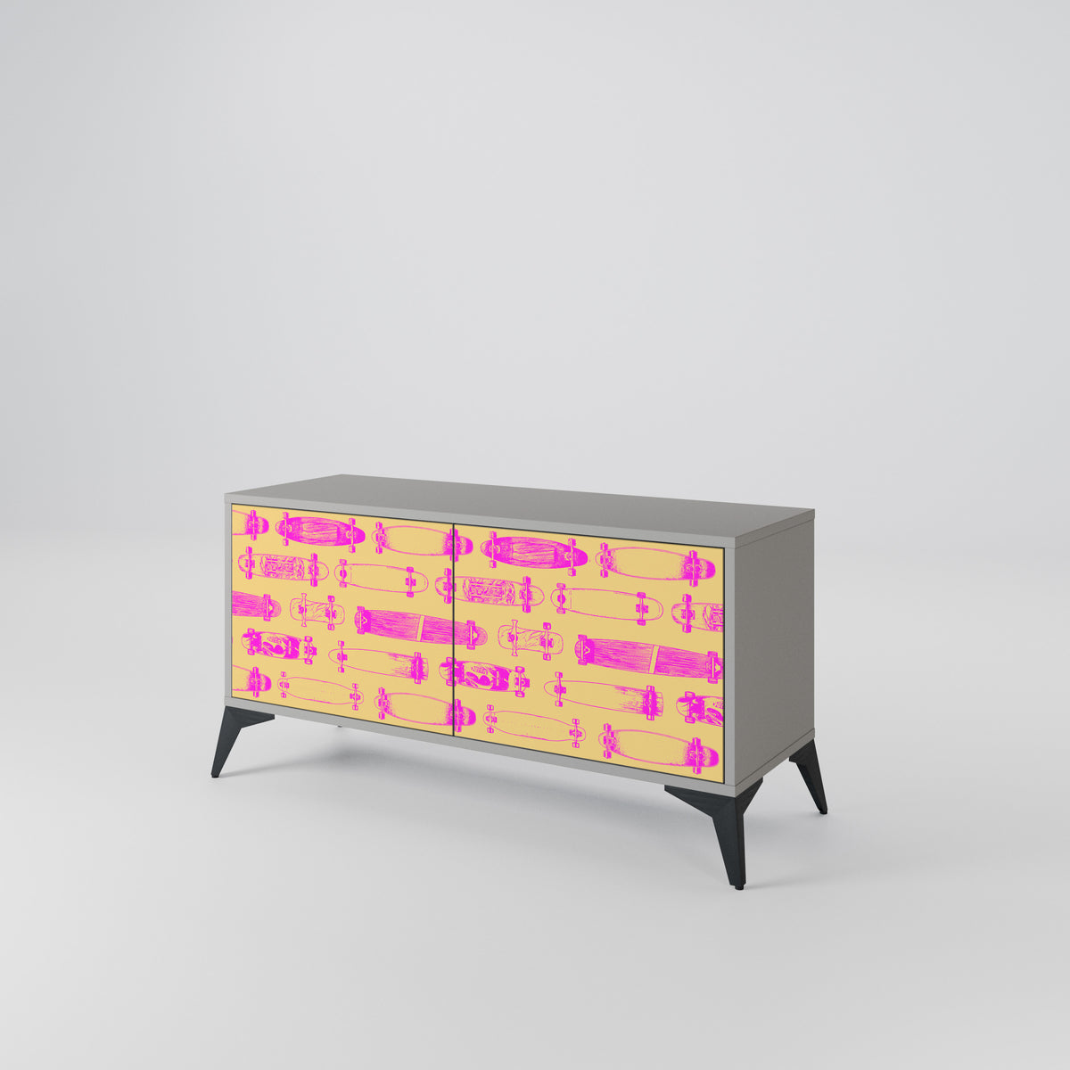 SKATEBOARD ARTISTRY Mueble de TV Compacto de 2 puertas