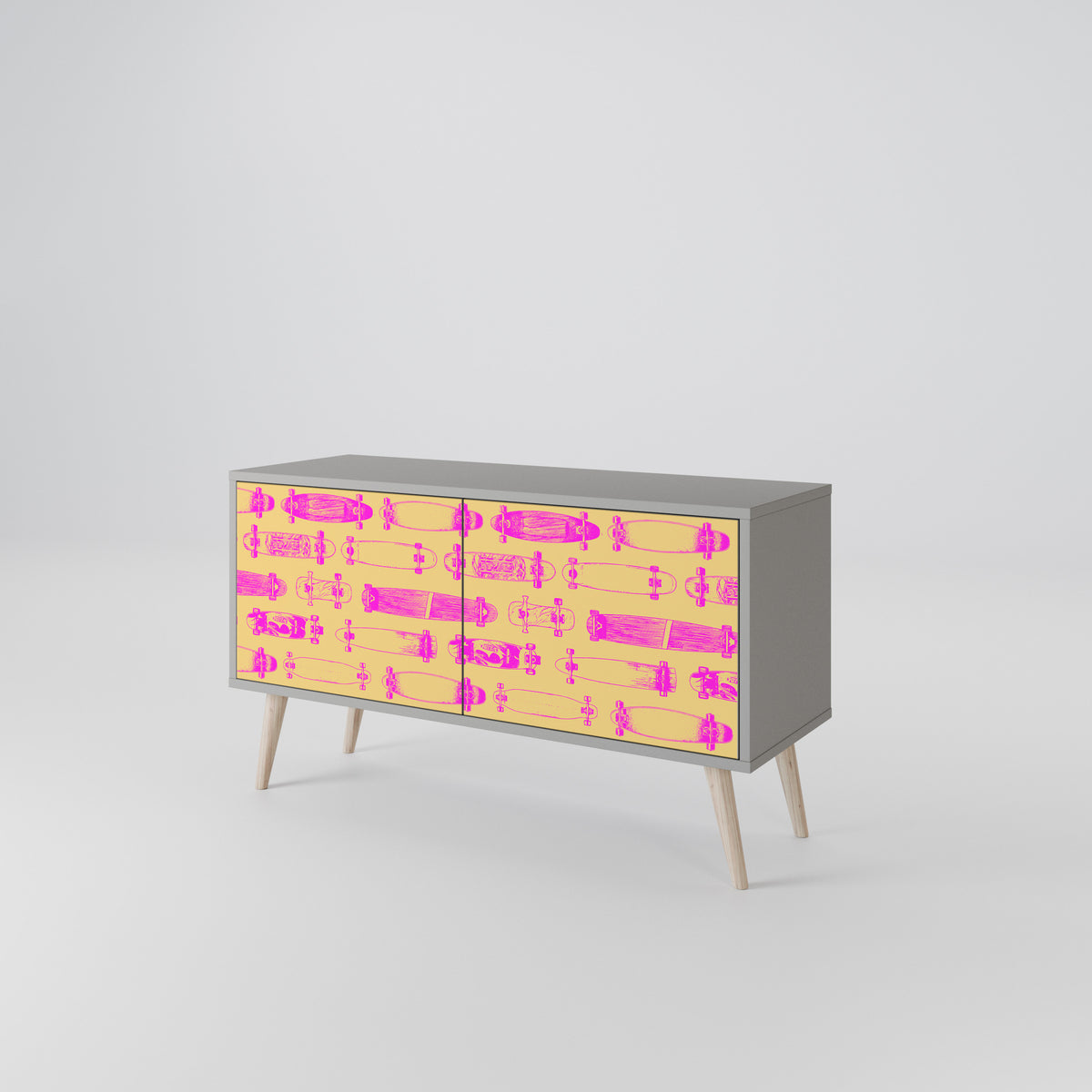SKATEBOARD ARTISTRY Mueble de TV Compacto de 2 puertas