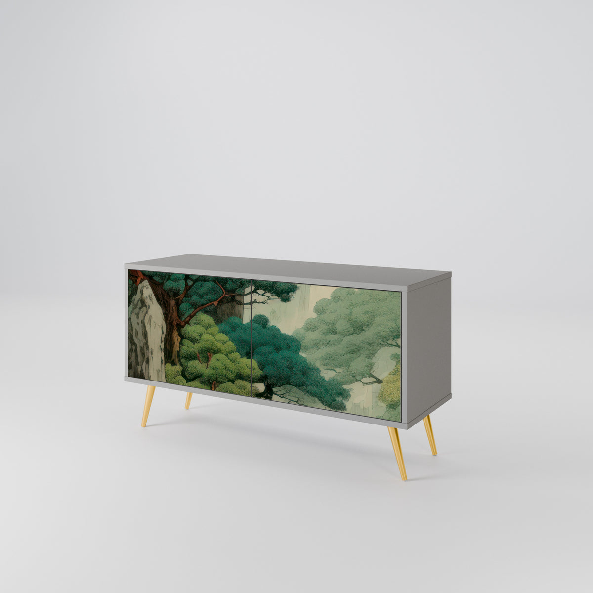VERDURE ABYSS Mueble de TV Compacto de 2 puertas
