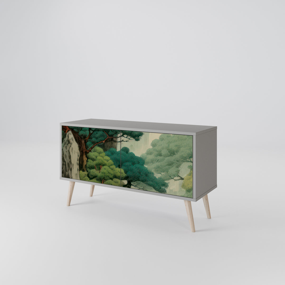 VERDURE ABYSS Mueble de TV Compacto de 2 puertas