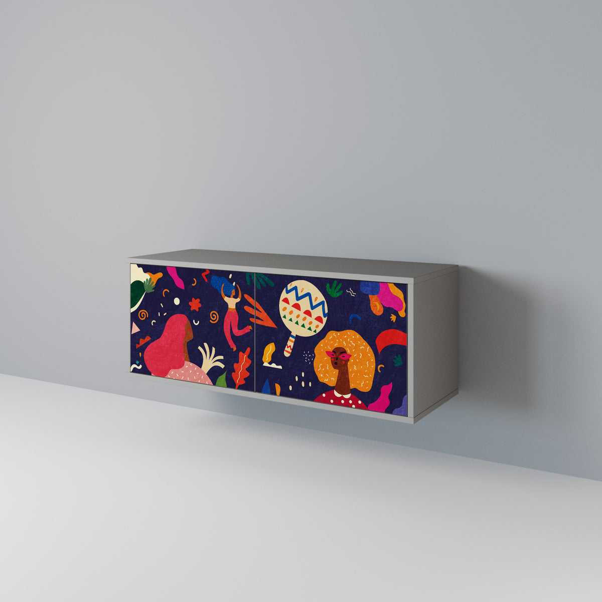FESTIVE PLEASURES Mueble de TV Compacto de 2 puertas