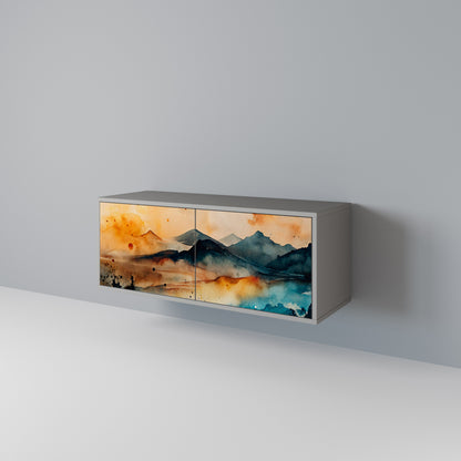 OMINOUS MOUNTAINS Mueble de TV Compacto de 2 puertas