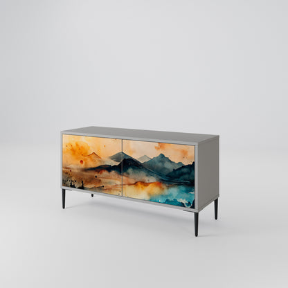 OMINOUS MOUNTAINS Mueble de TV Compacto de 2 puertas