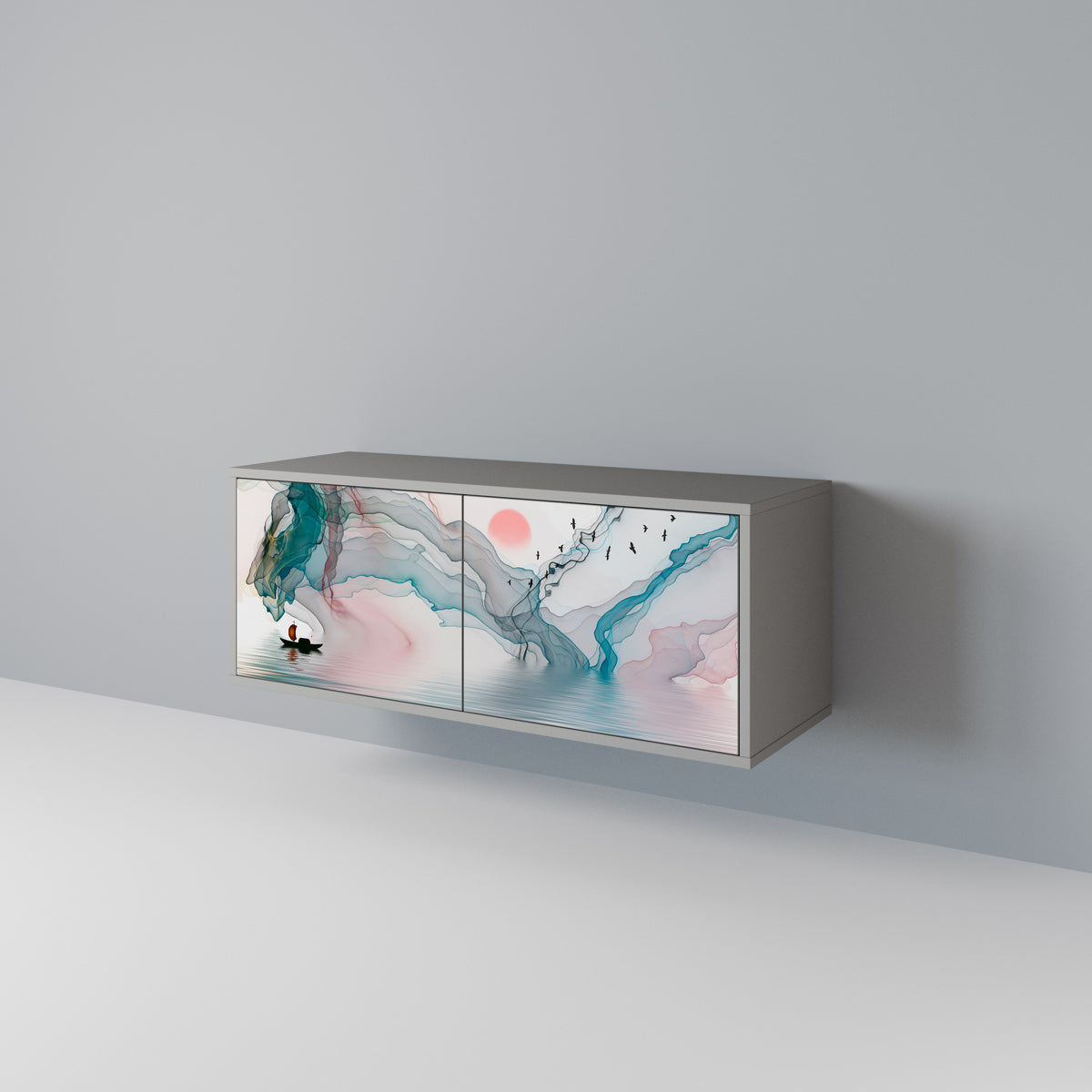 VELVET CROSSING Mueble de TV Compacto de 2 puertas