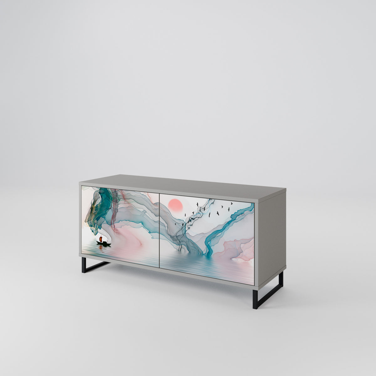 VELVET CROSSING Mueble de TV Compacto de 2 puertas